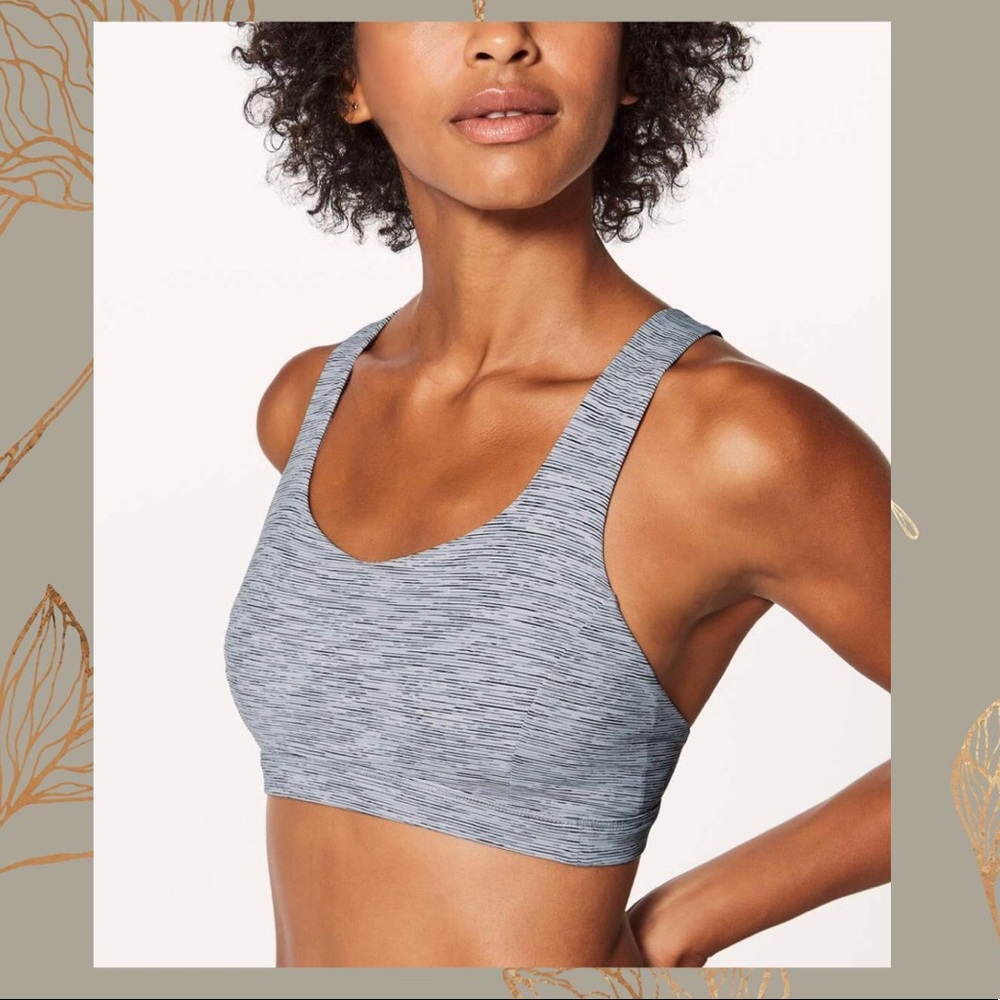 NWOT GRAY LULULEMON FREE TO BE SERENE BRA